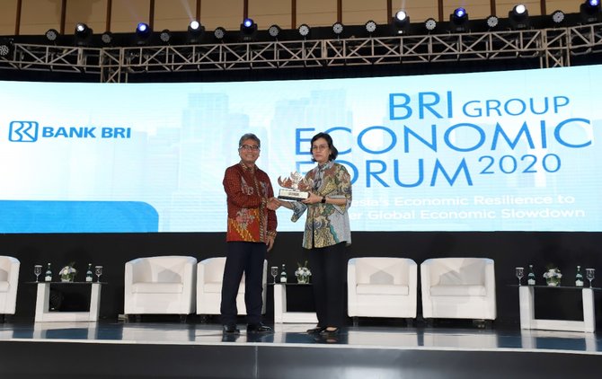 menteri keuangan sri mulyani dalam keynote speech di acara bri group economic forum 2020