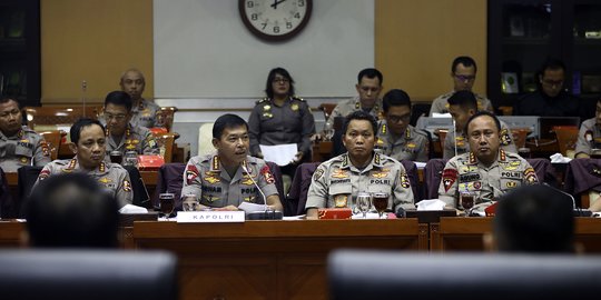 Kapolri Idham Azis Raker Perdana dengan Komisi III DPR