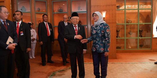 Bertemu 30 Menit, Ini yang Dibahas Wapres Ma'ruf dan Presiden Singapura