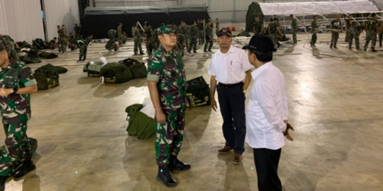 Didampingi Menkes Terawan, Prabowo Cek Lokasi Observasi WNI di Natuna