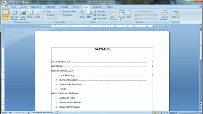 Cara Membuat Daftar Isi Otomatis Di Word Yang Mudah Dan Praktis 5666