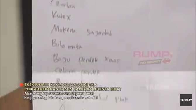 daftar barang yang diminta lucinta luna dibawa ke rutanyoutube trans tv official