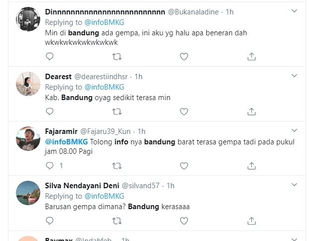 netizen twitter soal gempa bandung