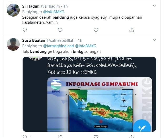 netizen twitter soal gempa bandung