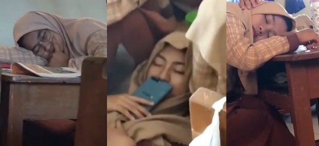 siswa tidur di kelas