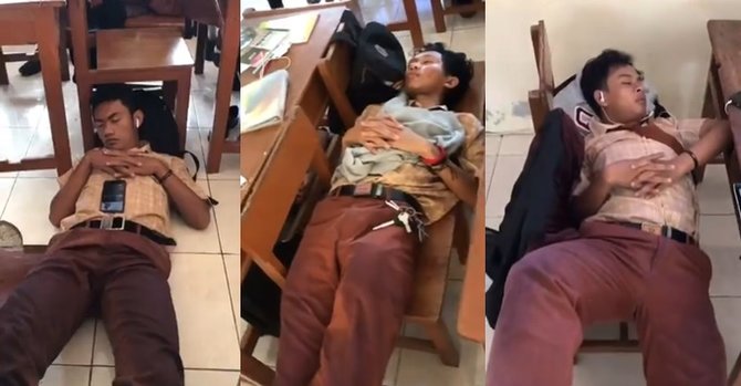 siswa tidur di kelas