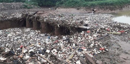 Sungai Cikaranggelam Karawang Jadi Daratan Sampah, Ada Kayu hingga Kulkas