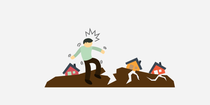Gempa Bumi Clipart / Ilustrasi Runtuhnya Rumah Bencana Gempa Bumi