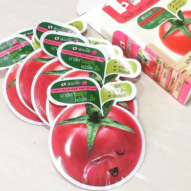 smooto tomato gluta aura sleeping mask