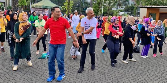 Bertemu di CFD Bandung, Emil dan Ganjar Tertawa Ditanya Kemungkinan Duet di 2024