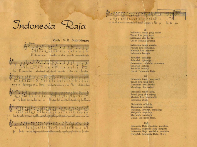 Dalam kongres pemuda kedua, dikumandangkan untuk pertama kalinya lagu indonesia raya yang kemudian m
