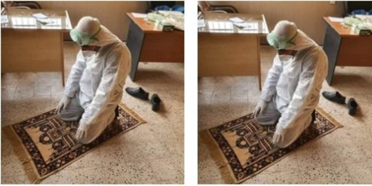 Viral Tenaga Medis di Irak Salat dengan Baju Hazmat, Ini Potretnya