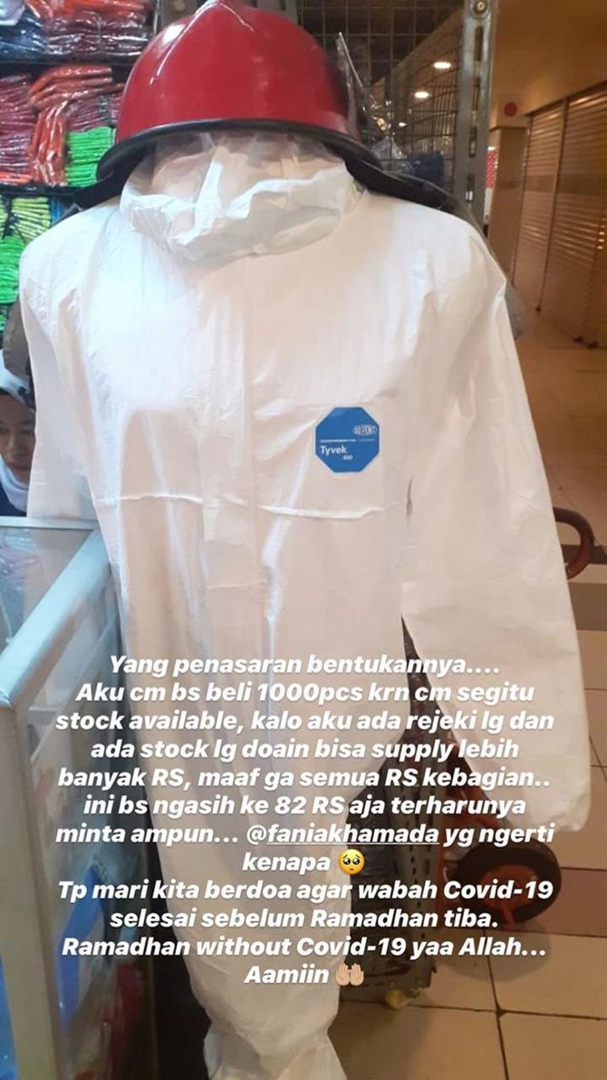 rachel vennya sumbang hazmat suit