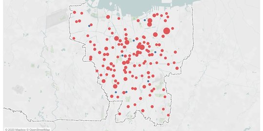 PETA: Merahnya Kota Jakarta Gara-gara Virus Corona