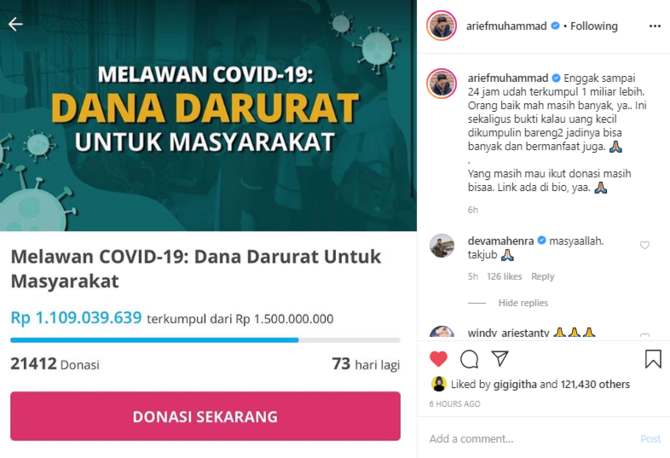 warganet minta raffi ahmad sumbang untuk virus corona