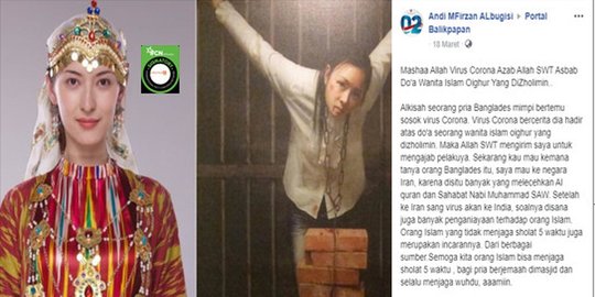 CEK FAKTA: Hoaks Foto Perempuan Uighur yang Dizalimi dan Berdoa Datangkan Corona