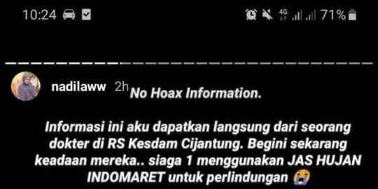 rs kesdam cijantung pakai jas hujan