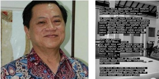 Curhatan Anak Dokter, Bapaknya Wafat Akibat Virus Corona Sempat Telepon Sambil Sesak
