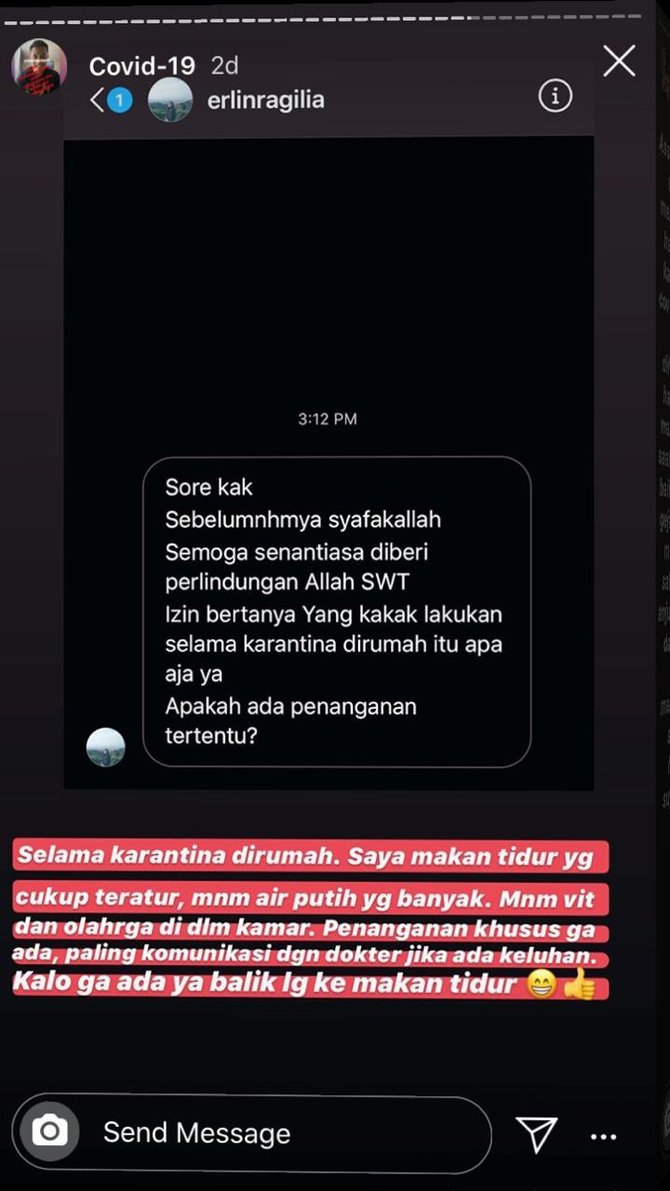 detri warmanto isolasi diri di rumah