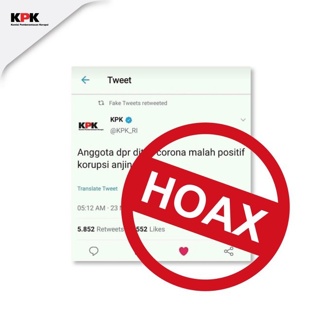 hoaks cuitan kpk