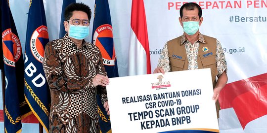 Penyerahan Bantuan Rp 10 Miliar Tempo Scan Group ke BNPB Lawan Covid-19