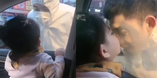 Momen Haru Anak Balita Bertemu Ayah Tenaga Medis tapi Dipisahkan Kaca: Papa Aku Rindu
