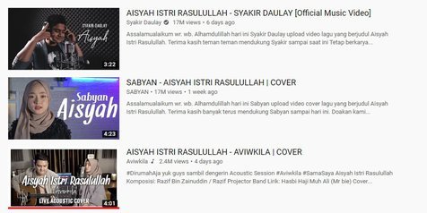 5 fakta lagu aisyah istri rosulullah yang kuasai trending youtube