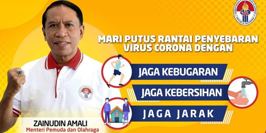 Ini Tiga Kiat Jitu Menpora Putus Rantai Virus Corona