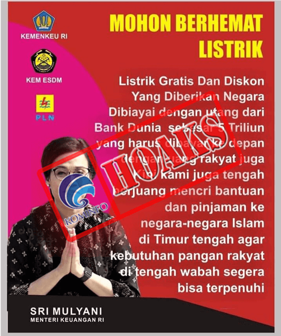 hoaks diskon tarif listrik didapat dari bank dunia