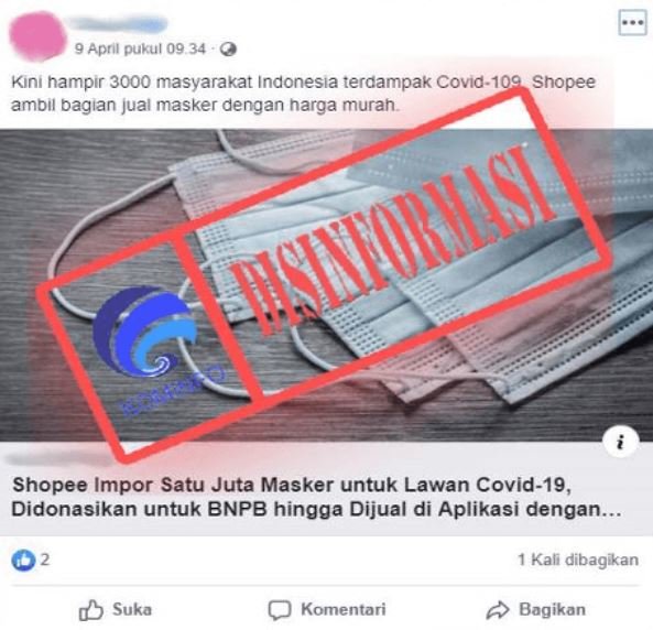 disinformasi shopee impor jutaan masker