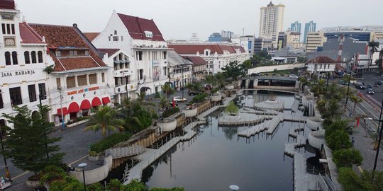 Suasana Kali Besar Kota Tua di Tengah Penerapan PSBB