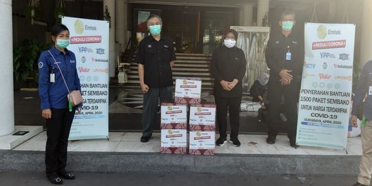 Bantuan Emtek Peduli Corona Diterima Langsung Wali Kota Surabaya