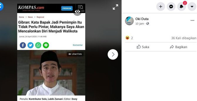 hoaks pesan jokowi ke gibran jadi pemimpin tidak perlu pintar