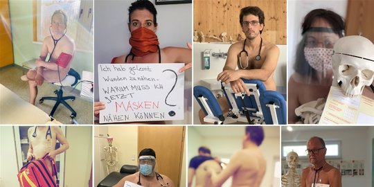 Sekelompok Dokter Di Jerman Berpose Bugil Protes Kurangnya Persediaan Apd Merdeka Com