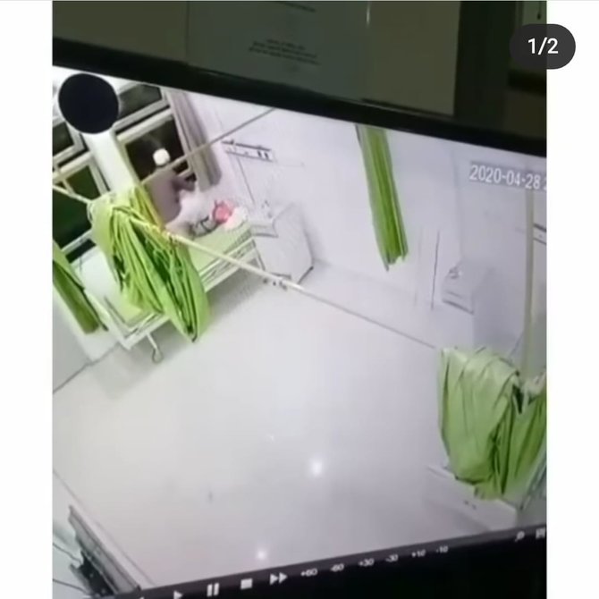 terekam cctv pasien covid 19 ini nekat kabur dari jendela ruang isolasi rumah sakit