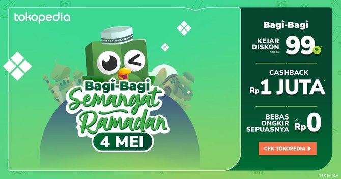 bagi bagi semangat ramadan tokopedia catat tanggalnya