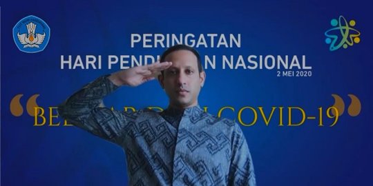 Pimpin Upacara Virtual Hardiknas, Mendikbud Nadiem Bicara Pendidikan yang Efektif