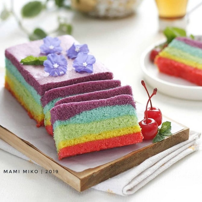 kue bolu kukus rainbow