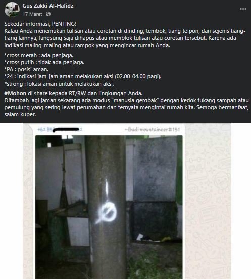 hoaks coretan kode pencurian