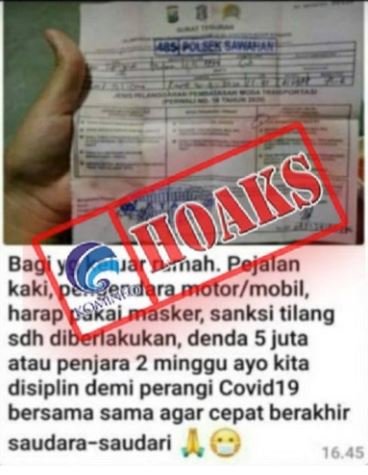 hoaks denda rp5 juta bagi yang tidak gunakan masker