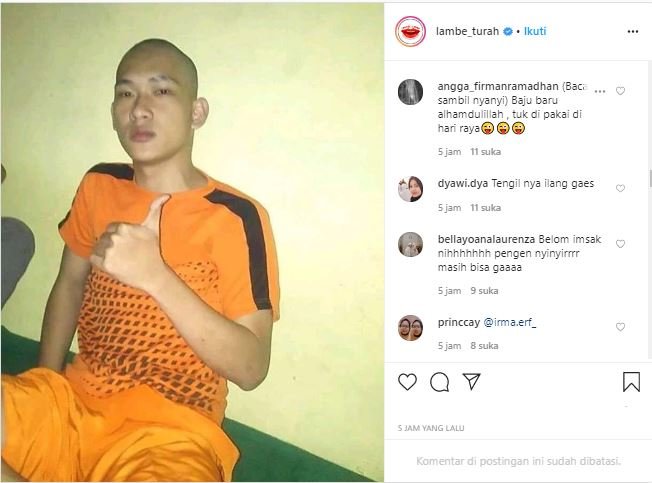 ferdian paleka kenakan baju oranye