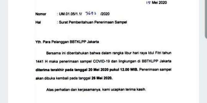 Gugus Tugas Covid-19 Tegaskan Tak Ada Libur Penerimaan Sample Covid-19