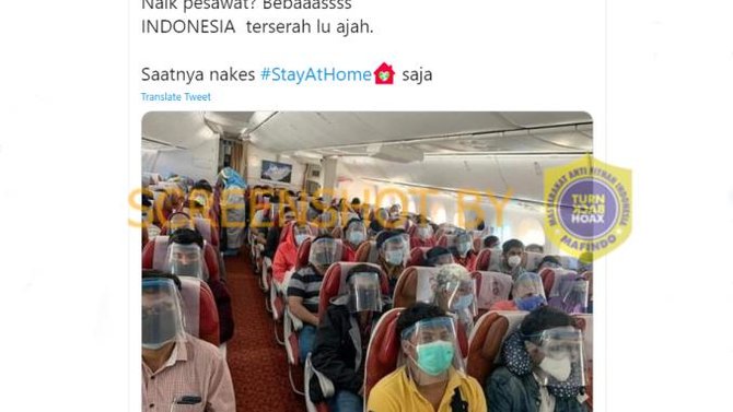 disinformasi foto penumpang naik pesawat di indonesia