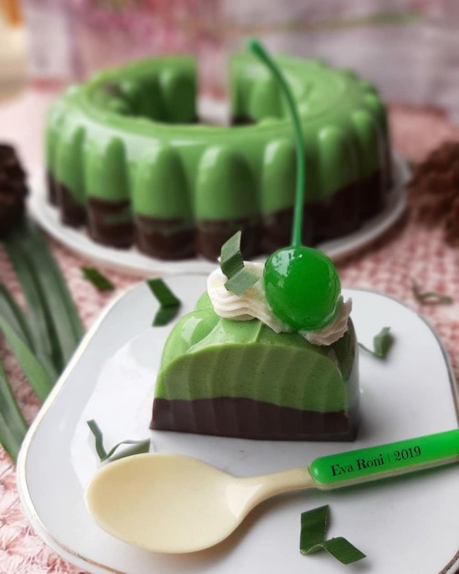 puding cokelat pandan