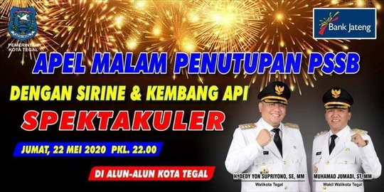 Pesan Ganjar ke Wali Kota Tegal: Tidak Ada Pesta Kembang Api dan Jangan Lengah