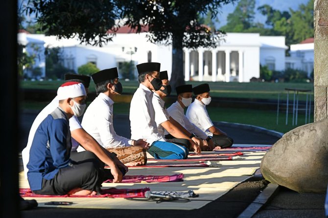 jokowi salat idulfitri 1441 di istana bogor