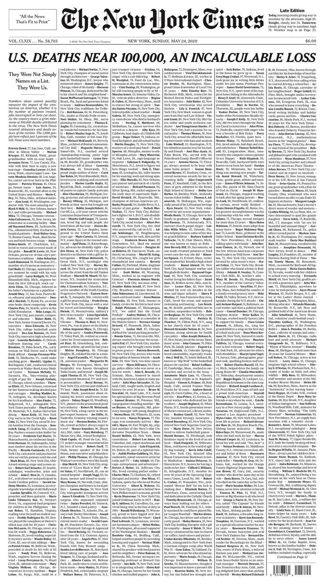 daftar nama korban meninggal karena covid 19 di koran the new york times