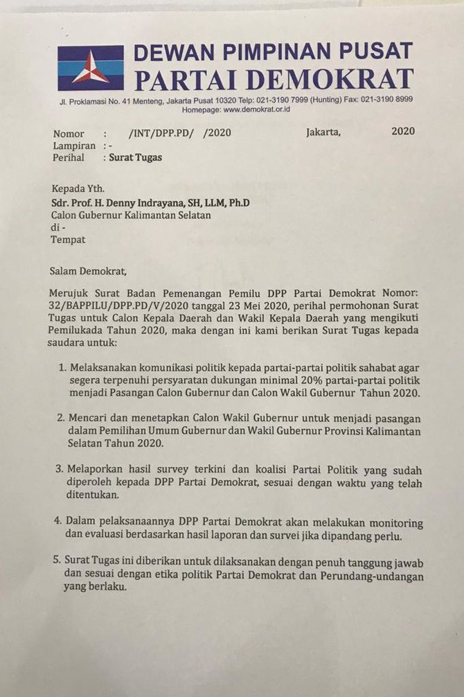 surat partai demokrat