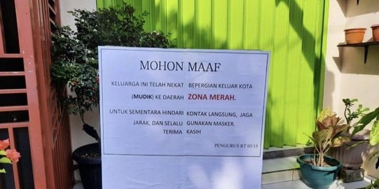 Pemilik Nekat Mudik Saat PSBB, Rumah di Bandung Dipasang Peringatan Zona Merah
