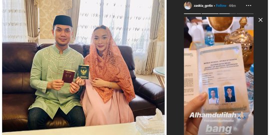 Potret Zaskia Gotik dan Sirajuddin Pamer Buku Nikah 'Alhamdulillah Sah Secara Negara